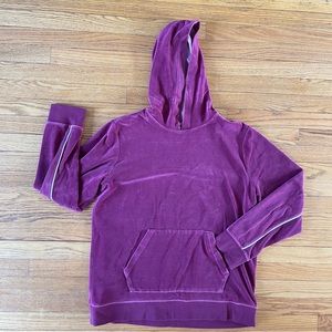 PacSun Mens Velour Pullover Hoodie Wine Purple Size Large